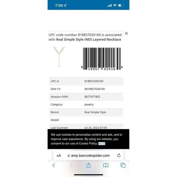 5th Avenue Gold Plated Multi Layer Chain Necklace Crystal Pendant - Picture 3 of 4